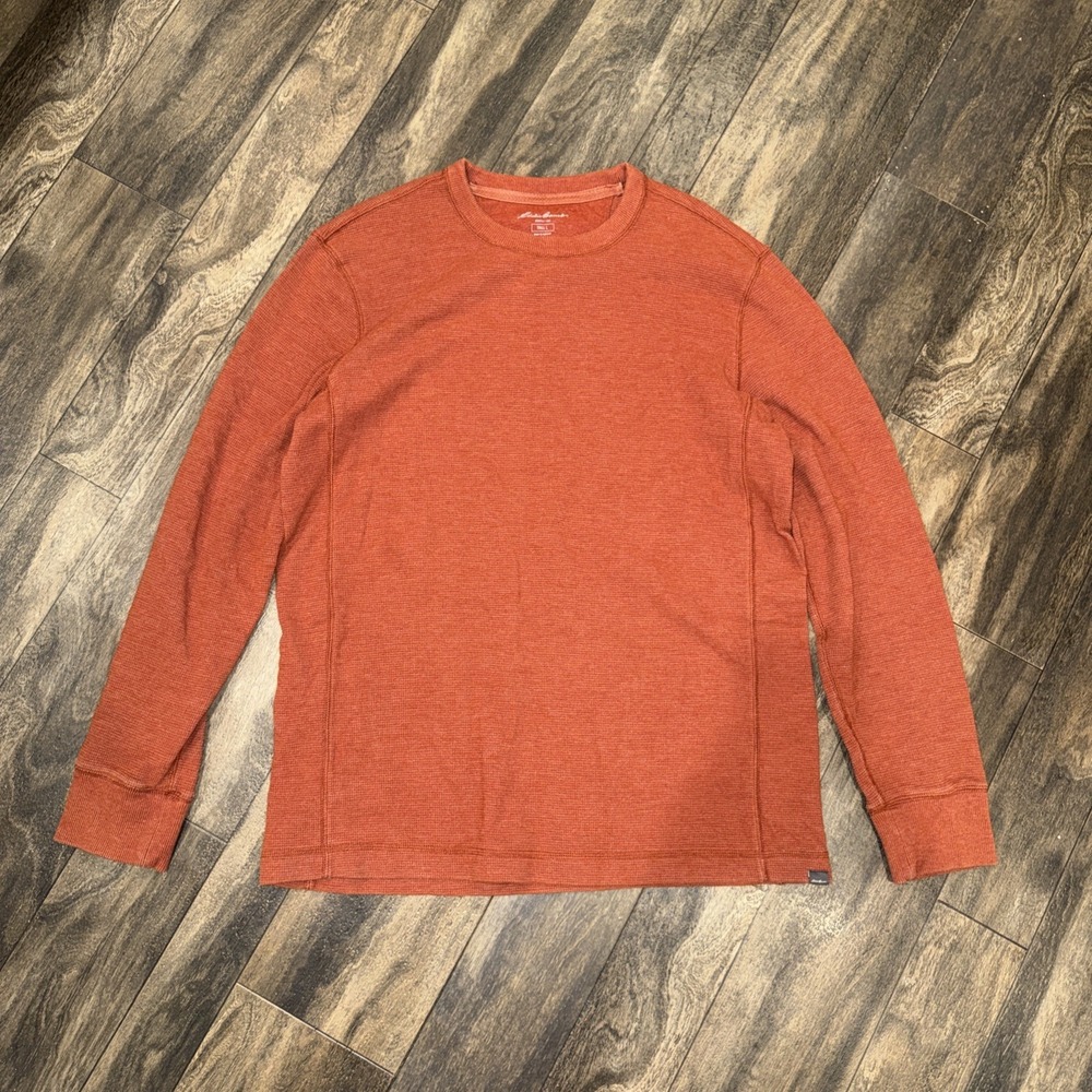 Eddie Bauer Thermal Long‎ Sleeve Layering Top Waffle-Knit Crewneck Men's Tall L